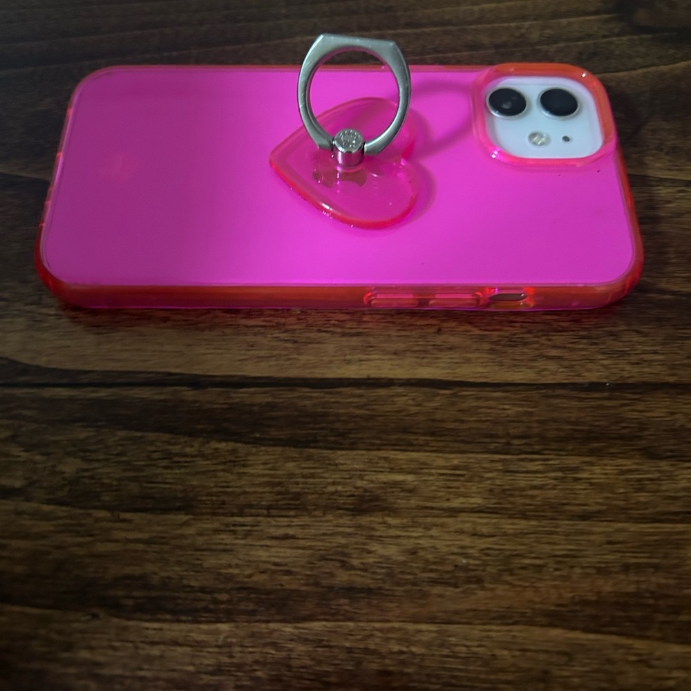 Neon pink velvet caviar iPhone 14 case